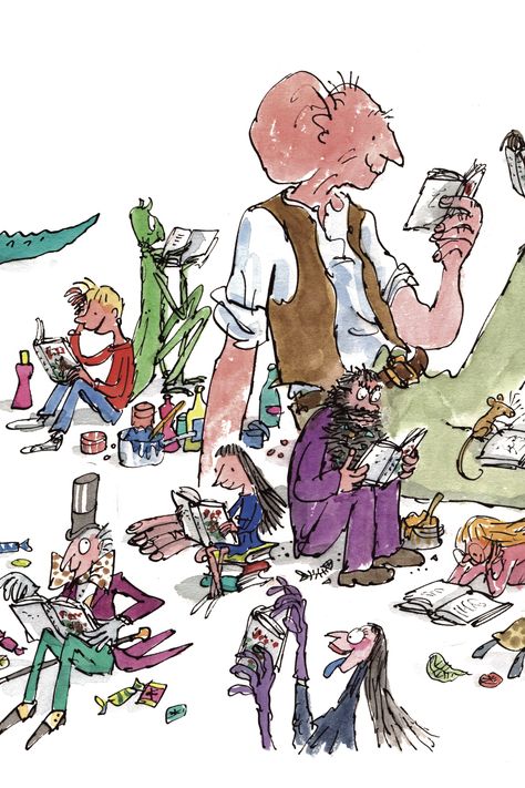If you’ve got a reader who’s gone exploring with James, explored a candy factory with Charlie, loaded up a ... Roald Dahl Characters, Quentin Blake Illustrations, Roald Dahl Books, Quentin Blake, Book Author, Roald Dahl, Childrens Illustrations, Children's Book Illustration, I Love Books