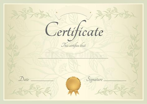 Completion Certificate, Certificate Of Completion Template, Template Background, Stock Certificates, Certificate Of Appreciation, Background Template, Certificate Of Completion, Green Frame, Social Media Business