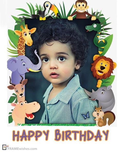 Happy Birthday Frame For Kids, Birthday Wishes For Kids Boys, Happy Birthday Kids Boy, 1st Birthday Photo Frame, Kids Birthday Wishes, Happy Birthday Little Boy, Vishu Greetings, Happy 1st Birthday Wishes, Happy Birthday Photo Editor