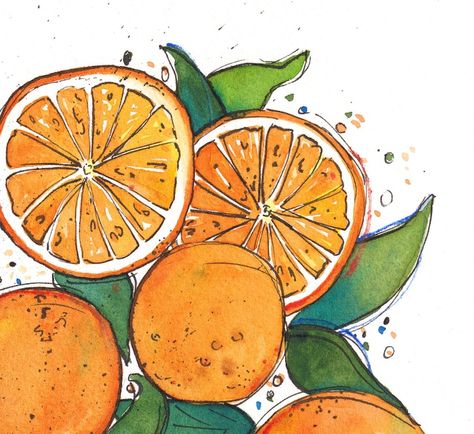 Oranges Matted Watercolor Print, Citrus Painting, Fruit Art - Etsy UK Watercolour Painting, Citrus Painting, Oranges Watercolor, Painting Fruit, 5x7 Print, White Mat, Fruit Art, Original Watercolor Painting, Watercolor Print