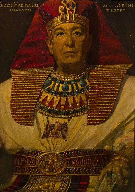 Cecil B. DeMille's The Ten Commandments. Pharaoh Seti. Ancient Egyptian Clothing, Egyptian Warrior, Egyptian Kings And Queens, Egypt Concept Art, Egiptul Antic, Ancient Egypt History, Prince Of Egypt, Egyptian Kings, Afrique Art