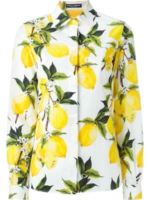 Fruit Print Fashion, Lemon Shirt, Fashion Blouses, Gabbana Dress, Hawaiian Shirt Women, Lemon Dress, Lemon Print, Inspiration Mode, Women Vintage