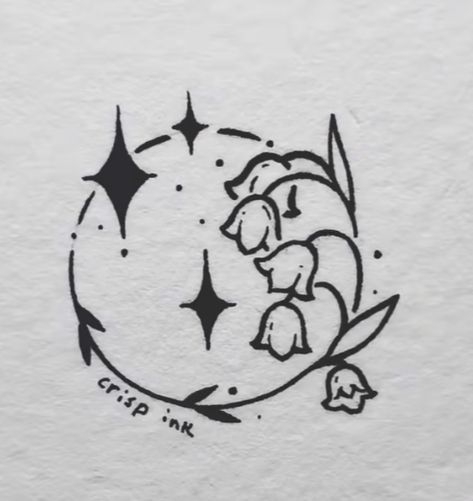 Mushroom Doodle Cute, Crisp Ink Drawing, Moon Drawing Design, Crisp Ink Tattoo, Cute Tattoo Stencils, May Gemini, Magical Drawings, Crisp Ink, Amazing Sketches