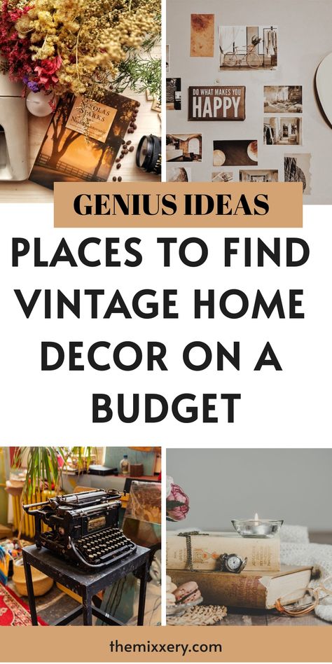 Explore top vintage decor tips with The Mixxery's guide on budget-friendly sourcing and styling. Find out how to shop for unique vintage pieces, upcycle with creativity, and infuse your home with timeless charm. Perfect for decor enthusiasts seeking practical vintage shopping and styling ideas! Vintage Decorating Ideas For The Home, Moody Vintage Decor, Vintage Diy Projects, Vintage Diy Decor, Vintage House Decor, Unique Decorating Ideas, Moody Maximalist, Vintage Decorating Ideas, Diy Home Decor Vintage