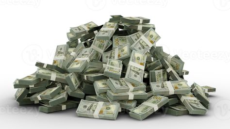 Big pile of US dollar notes a lot of money over transparent background. 3d rendering of bundles of cash 100 Thousand Dollars, Egyptian Pound, Pakistani Rupee, Australian Money, Dollar Note, Print Design Art, Rich Money, The Lottery, Background 3d