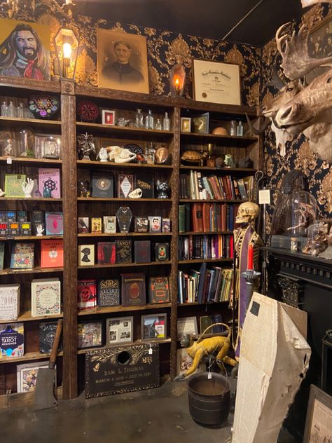 Mystic Shop Aesthetic, Curiosity Shop Aesthetic, Occult Shop Aesthetic, Apothecary Bookcase, Magic Shop Aesthetic, Fairy Restaurant, Fantasy Bookstore, Apothecary Vibes, Howls Castle