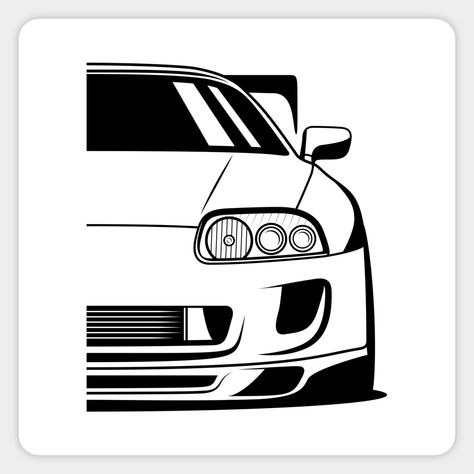 Supra Mk 4 Drawing, How To Draw Supra Mk4, Toyota Supra Painting, Toyota Supra Mk4 Drawing Easy, Jdm Drawing Easy, Gtr Drawing Easy, Supra Mk4 Drawing Easy, Supra Sketch Drawing, Supra Drawing Easy