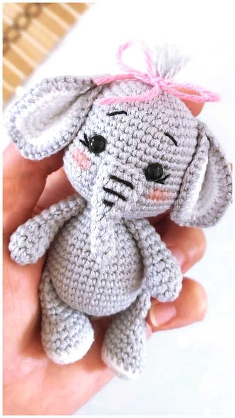 Amigurumi Patterns, Crochet Pattern For Elephant, Elephant Crochet Keychain, Cute Elephant Crochet Pattern Free, Crochet Elephant Amigurumi, Crochet Mini Elephant Free Pattern, Mini Elephant Crochet Pattern Free, Crochet Small Elephant Free Pattern, Crochet Mini Toys Free Pattern