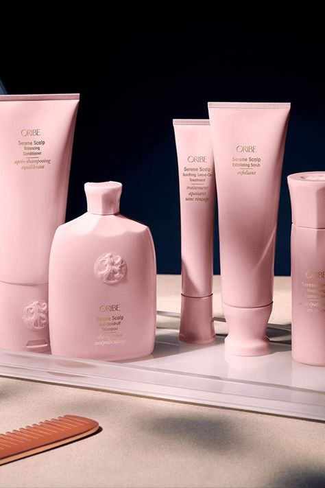 Hair Product Packaging, Pink Skin Care, Oribe Serene Scalp, Oribe Hair, Best Skin Care Brands, Oribe Hair Products, Saturday Skin, Pink Pilates Princess, Scalp Shampoo