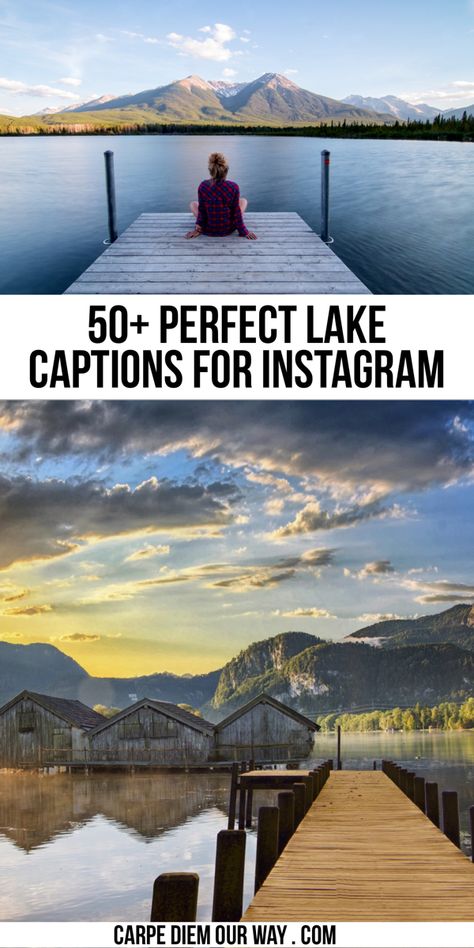 Lake Captions For Instagram, Lake Life Quotes, Lake Captions, Sunset Captions For Instagram, Instagram Post Captions, Vacation Captions, Sunset Captions, Lake Quotes, Memory Pictures