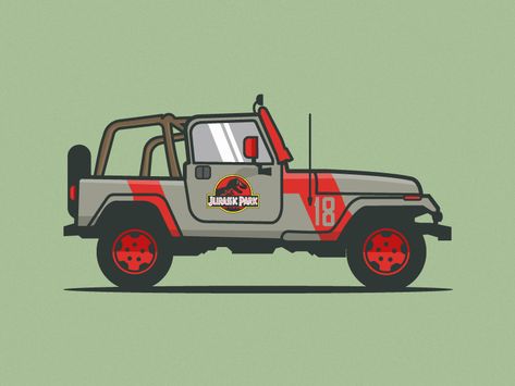 Jurassic Park Jeep - by Michael Walchalk Jurassic Park Drawing, Jeep Illustration, Jurassic Park Car, Fête Jurassic Park, Jurassic Park Tattoo, Jurassic Park Raptor, Jurassic Park Jeep, Jurassic Park Movie, Jurrasic Park