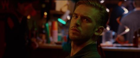 "The Guest" MCU -> CU push-in (Party scene, moody and contrasting bold colors) Dan Stevens The Guest, Leland Orser, Matthew Crawley, Crush Facts, Dan Stevens, 007 James Bond, Disney Live Action, Teenage Daughters, The Guest