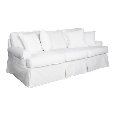 Beachy Rundles Slipcovered Sofa Ikea Ektorp Sofa, Ektorp Sofa, Pretty Furniture, White Sofa, Rolled Arm Sofa, Seat Cushion Covers, Tufted Sofa, Hello Lovely, Linen Sofa