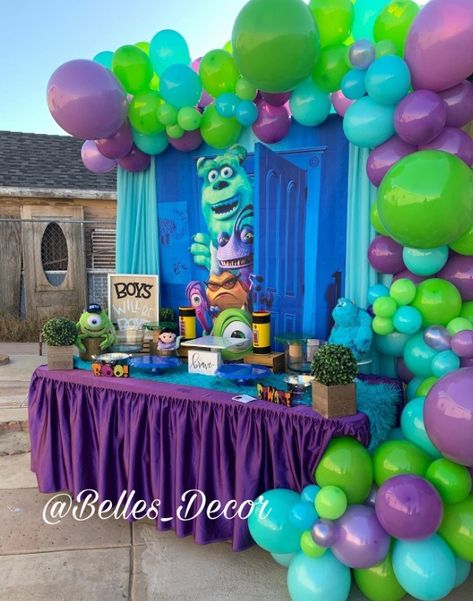 Monsters Inc. Baby Shower Ideas – Baby Shower Ideas 4U Pixar Baby Shower Ideas, Monster Inc Baby Shower Ideas, Monsters Inc Baby Shower Ideas, Disney Baby Shower Ideas, Monsters Inc Centerpieces, Monster Cake Pops, Monsters Inc Baby Shower, Whimsical Theme, Monsters Inc Baby