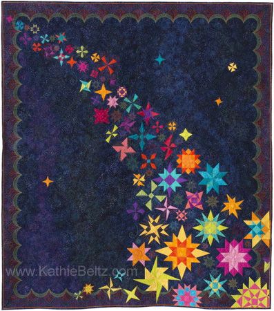 Patchwork, Moon And Stars Quilt Pattern, Wonky Star, Mariners Compass Quilt, Quilt Star, Space Quilt, Sky Quilt, Moon Quilt, Quilt Borders