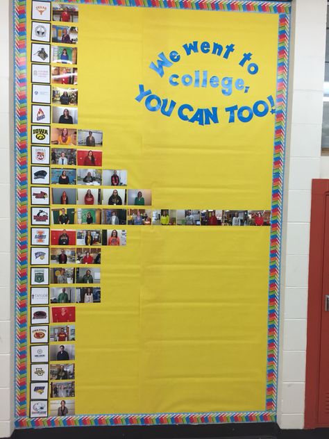 College Acceptance Bulletin Board Ideas, Careers Bulletin Board Ideas, Career Advisor Office, Teacher College Bulletin Board, Bulletin Board Ideas School Counselor, College And Career Bulletin Board Ideas, Clubs Bulletin Board, College Counseling Bulletin Boards, Announcements Bulletin Board