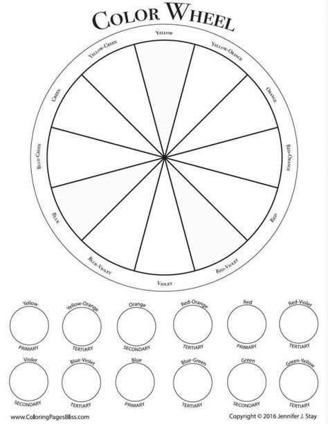 Free Color Wheel Worksheet Color Wheel Worksheet Printables, Color Wheel Template Free Printable, Colour Theory Worksheet, Color Wheel Drawing, Jennifer Stay, Color Wheel Chart, Color Theory Worksheet, Color Wheel Lesson, Color Wheel Worksheet