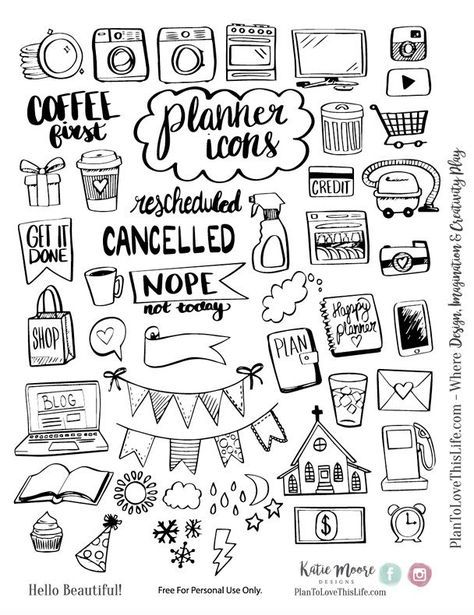 Free Printable Hand Drawn Planner Icons from Plan to Love This Life {store checkout required} Hand Icon, Planner Doodles, Planner Icons, To Love, Sketch Note, Sketch Notes, Bullet Journal Art, Printable Banner, Bullet Journal Inspo