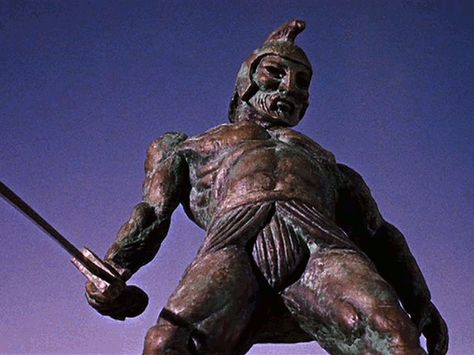 Talos by Ray Harryhausen, from Jason and the Argonauts Gif Love, Ray Harryhausen, Classic Monster Movies, Jason And The Argonauts, Word Of The Year, Golden Fleece, Pure Imagination, Greek Myth, Heroic Fantasy