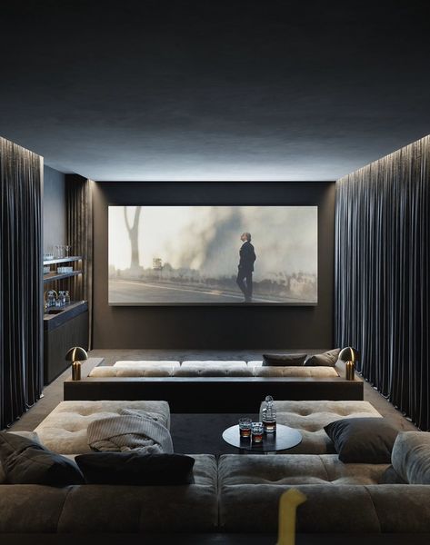 Home Theater Room Design, Theater Room Design, Home Cinema Room, At Home Movie Theater, Casa Vintage, Home Theater Rooms, Home Theater Design, Theater Room, Theatre Room