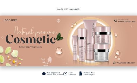 PSD cosmetic skincare social media banne... | Premium Psd #Freepik #psd #cover-facebook #cover #banner-facebook #banner-website Cosmetic Web Banner, Skincare Social Media, Cosmetic Web, Banner Website, Cover Facebook, Cosmetics Banner, Facebook Cover Template, Professional Website Design, Facebook Banner