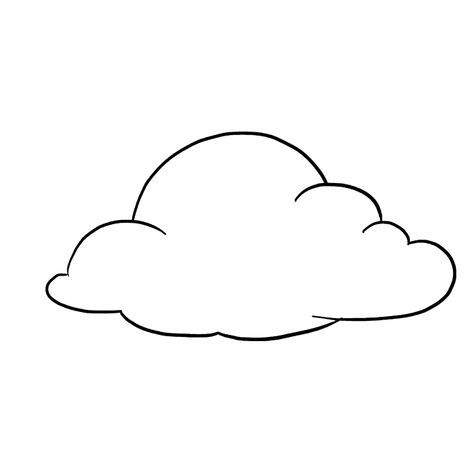 Clouds Cute Drawing, Clouds Outline Drawing, Cloud Outline Drawing, Cloud Simple Drawing, Cloud Doodles Simple, Cloud Outline Tattoo, Cloud Drawing Easy, How To Draw Clouds With Pencil, Clouds Drawing Aesthetic