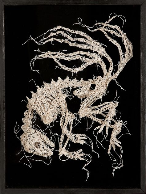 Homewrecker - Caitlin McCormack Outsider Art, Animal Skeleton, Fashion Textiles, Animal Skeletons, Anti Fashion, Skeletal, Crochet Art, Abstract Sculpture, Crochet Animals