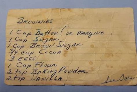 Vintage Brownie Recipe, Old Baking Recipes, Old Fashion Food Recipes, 100 Year Old Recipes, 1700s Recipes, Recipes From The 1800’s, Old Recipes Vintage, Old Time Recipes, Old School Recipes