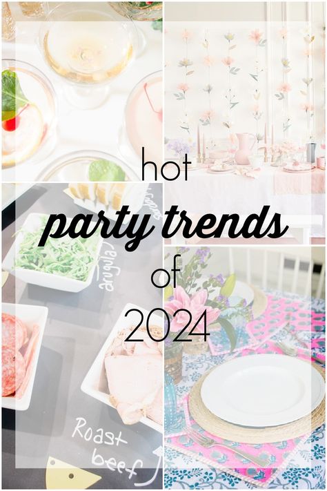 Trending Party Ideas, 2024 Birthday Party Themes, Classy Party Themes For Adults, Kids Party Trends 2024, Birthday Trends 2024, Birthday Party Trends 2024, Birthday Party Business Ideas, 2024 Table Decor Trends, Party Decor Trends 2024
