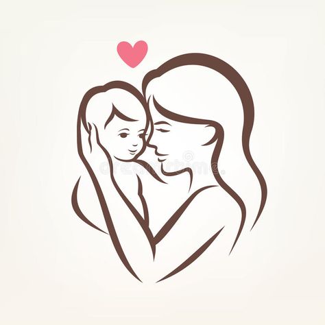 Illustration about Mother and son stylized vector silhouette, outlined sketch of mom and child. Illustration of daycare, logo, happy - 54237446 Mom Baby Tattoo, Mother And Baby Tattoo, Daycare Logo, Mom Drawing, Child Illustration, Mother Daughter Art, Mom And Child, Baby Sketch, Baby Elefant