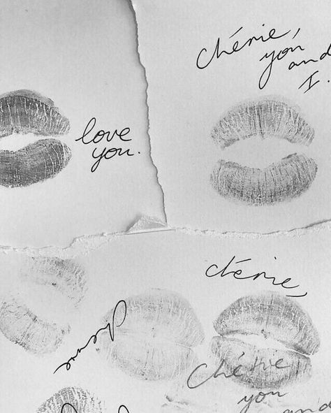 chérie, french, love, love aesthetic, love you, white, white aesthetic, lip stick, black and white, black and white aesthetic, kisses, lip stains Lip Stain, Aesthetic Kisses, Wren Beaumont, Million Kisses In Your Lifetime, Angelcore Aesthetic, White Heaven, French Love, Legacy Of Gods, Lip Stains