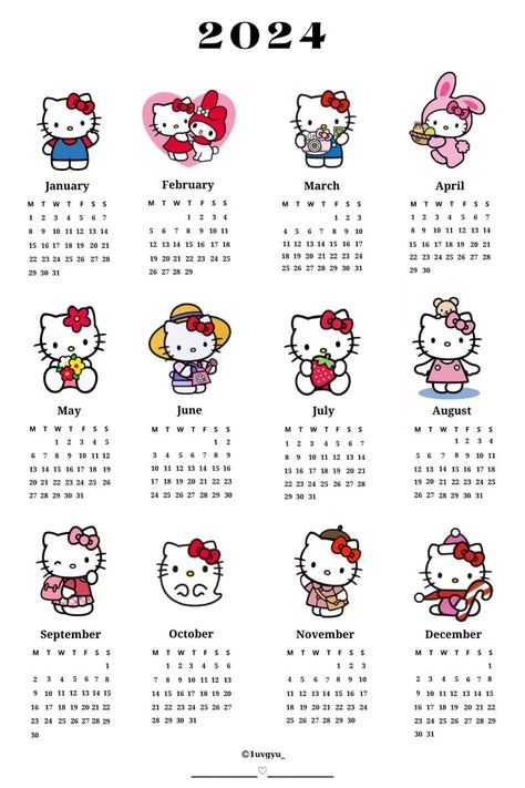 #2024 #Sanrio #hellokitty #calendar #2024calendar #hellokittycollection #hellokittyaddict #sanrioaesthetic #girly #coquette Hello Kitty Outfit, Tapeta Hello Kitty, 헬로키티 배경화면, Diy Hello Kitty, Wallpaper Hello Kitty, Organizator Grafic, Images Hello Kitty, Hello Kitty Photos, Karakter Sanrio