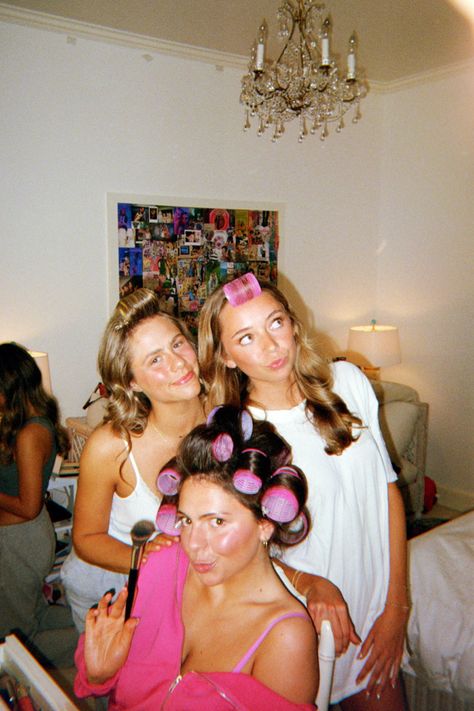 Hair, Three Girls, Hair Rollers, Young Women, Getting Ready, A Photo