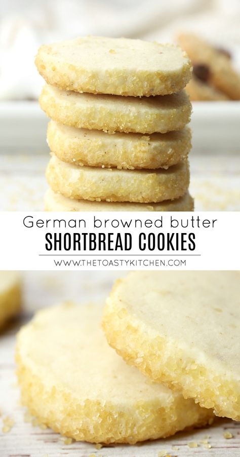 Browned Butter Shortbread Cookies, Sweet Shortbread Cookies, Shortbread Butter Cookies, Homemade Shortbread Cookies, Butter Shortbread Cookie Recipe, Brown Butter Shortbread Cookies, Flavored Shortbread Cookies, Browned Butter Cookies, German Butter Cookies Recipe