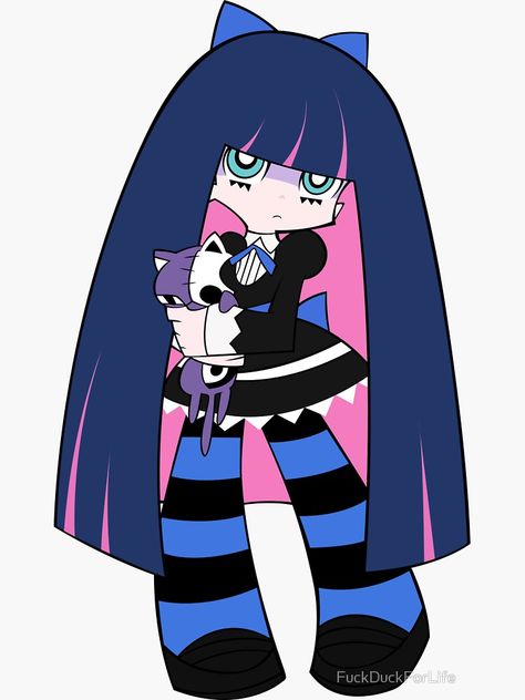 "Panty and Stocking with Garterbelt - Stocking Alone" Sticker by FuckDuckForLife | Redbubble Stocking Character, Panty And Stocking, I Hope