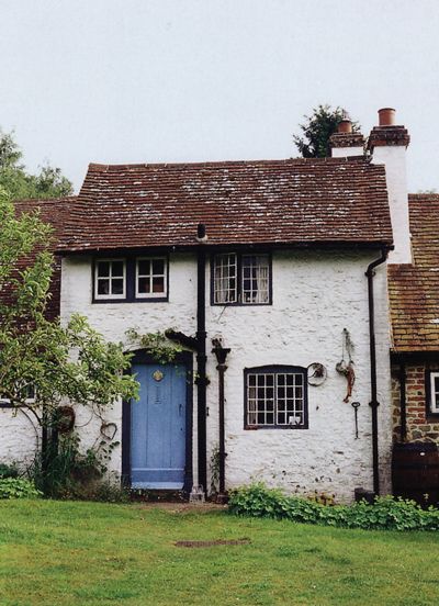 Whitewashed Stone, Case In Pietra, Cute Cottages, Enchanted Cottage, Blue Doors, Stone Cottages, Casa Vintage, Cottage Cabin, Dream Cottage