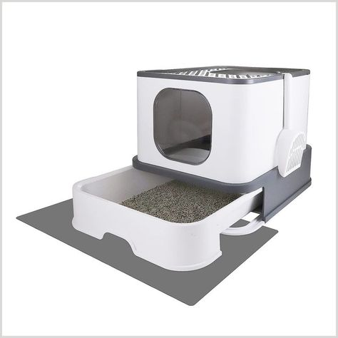 Foldable Cat Litter Box,Large Top Entry Anti-Splashing Litter Box with Lid,Enclosed Plastic Cat Litter Box with Handy Litter Hidden Laundry Rooms, Litter Box Cake, Cat Litter Box Diy, Cat Liter, Hiding Cat Litter Box, Diy Litter Box, Liter Box, Hidden Laundry, Litter Scoop