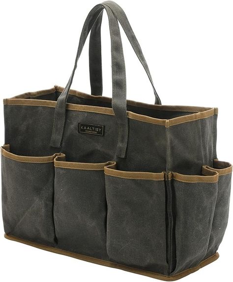 Amazon.com: Tool Tote Bag, Heavy Duty 16oz Waxed Canvas Garden Tool Carrying Bag (Army Green), Portable 11 Pockets Tool Storage Bag | for Gardener Electrician Contractor Repairman | 14"L x 5.5"W x 10.5"H : Patio, Lawn & Garden Tool Storage, Tool Tote Bag, Portable Tool Box, Tool Tote, Pocket Tool, Garden Tool, Tool Bag, Waxed Canvas, Canvas Tote Bag