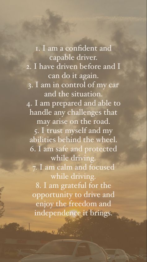 Learning To Drive Quotes, Getting My Driving License, Test Affirmations Positive, Passing Driving Test Affirmations, Driving License Motivation, Getting Over Fear Of Driving, Pass Driving Test Affirmations, Driving Test Motivation, Pass Your Driving Test