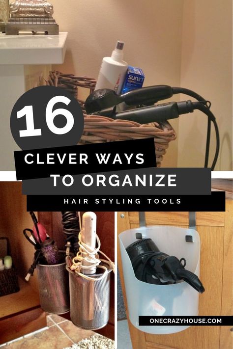 #hairstylingtools #curlingiron #organization #storage #diy #pvcpipe Storage For Blow Dryer And Flat Iron, Storage For Curling Iron Hair Tools, Hairdryer And Straightener Storage, How To Store Hair Appliances, Storing Hair Dryer, Bathroom Organization Ideas Hair Tools, Hang Hair Dryer, Hang Hair Tools, Storage For Hair Dryer And Straightener