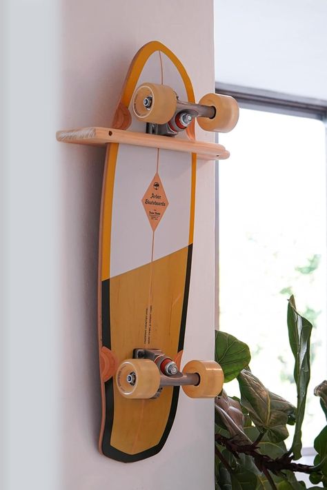 Amazon.com : Ankā Supply Co - Skateboard and Longboard Display Mount, Wall Rack, Wooden Wall Mount, Skateboard Wall Storage : Sports & Outdoors Skateboard Display Wall, Skateboard On Wall, Skateboard Display, Skateboard Storage, Skateboard Furniture, Skateboard Rack, Cool Bedrooms For Boys, Skateboard Wall, Wall Rack