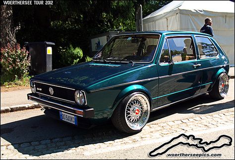 Green VW Golf Mk1 G60 by retromotoring Coupe, Wheel Fire Pit, Jetta Mk1, Vw Golf Mk1, Volkswagen Golf Mk1, Vw Golf 1, Vw Ideas, Vw Rabbit, Volkswagen Golf Mk2