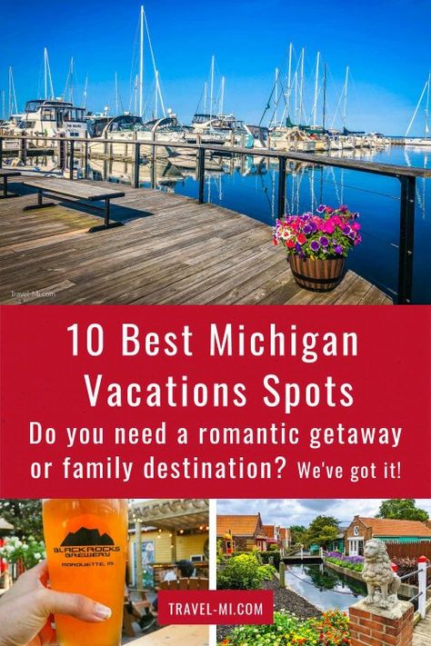 10 Best Michigan Vacation Spots #travel #michigan #michigantravel #michigantraveldestinations #michigantravelroadtrips Michigan Beach Vacations, Northport Michigan, Leland Michigan, Michigan Travel Destinations, Warren Dunes, Best Family Vacation Spots, Midland Michigan, Travel Michigan, Michigan Road Trip