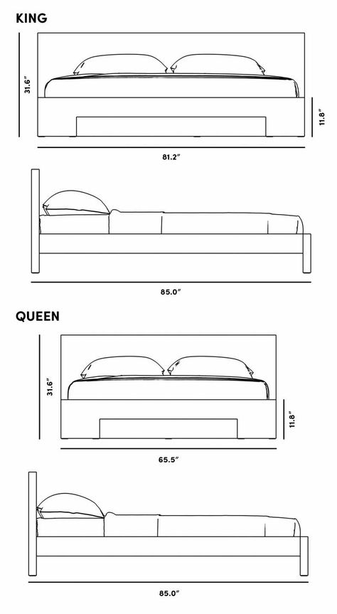 Dimensions for Fredrik Bed Bed Design Drawing, Bed Elevation, Appartement Design Studio, Bed Drawing, Furniture Details Drawing, Floor Plan Symbols, Interior Design Sketchbook, Furniture Design Sketches, Modern Beds