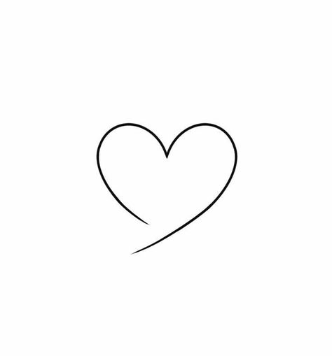 Open Heart Tattoo Small, Simple Tattoos To Draw On Yourself, Easy Heart Tattoos, One Line Heart Tattoo, Heart Simple Tattoo, Heart Tattoo Template, Heart Stencil Tattoo, Heart Line Art Simple, Small Love Heart Tattoo