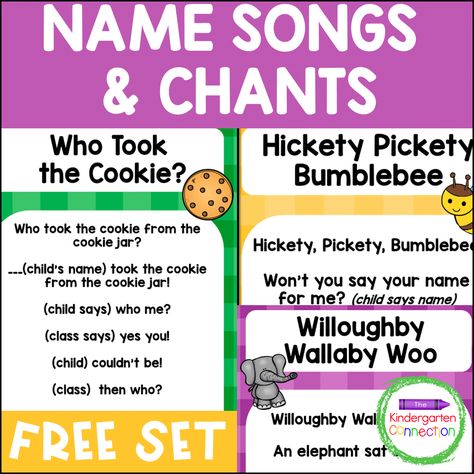 This free pack of Name Chants and songs for Pre-K & Kindergarten includes three separate super fun chants. Kindergarten Chants, Songs For Kindergarten, Transition Songs For Preschool, Kindergarten Circle Time, Preschool Transitions, Play To Learn Preschool, Good Morning Song, Craft Ideas For Beginners, Crafts For Beginners