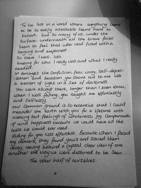 Finding you was finding me. Birthday Essay For Boyfriend, Things To Write In Love Letters, Self Love Diary Writing, Love Letters To Your Friend, What To Write In A Diary For Boyfriend, How To Write A Letter To My Future Self, Love Letters To Friends, Something To Write In Diary, Letters To Self