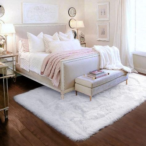 Pink Shaggy Rug, Pink And White Room Decor, Pink And Gold Room Decor, Room With Rugs, Rugs For Room, Carpet For Nursery, Fuzzy Carpet, Rug For Room, Pink Rugs