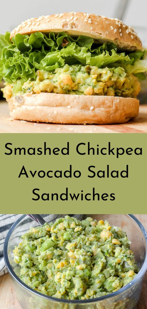 Avocado Recipes, Smashed Chickpea, Chickpea Avocado, Lunch Saludable, Healthy Sandwiches, Chickpea Recipes, Tasty Vegetarian Recipes, Dill Pickle, Meatless Meals