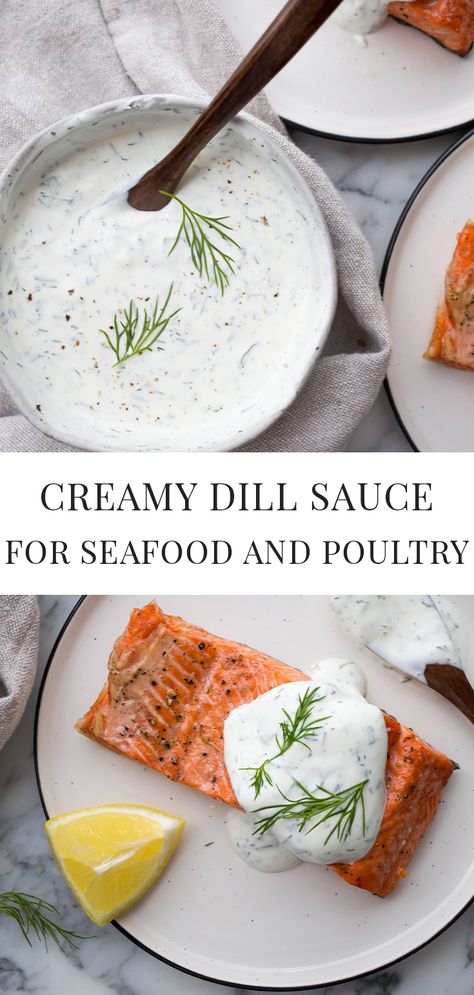 Lemon Dill Sauce For Salmon, Creamy Dill Sauce For Salmon, Smoked Seafood, Dill Cream Sauce, Dill Sauce For Salmon, Lemon Dill Sauce, Creamy Dill Sauce, Sauce For Salmon, Sour Cream Sauce